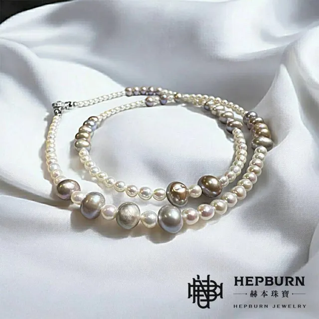 【赫本珠寶】($3699)紫五珠-無核珍珠項鍊毛衣鍊(長65cm)