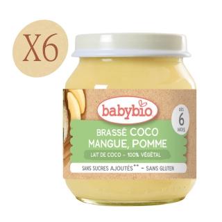 【BABYBIO】生機芒果椰奶蘋果米泥(130gX6)