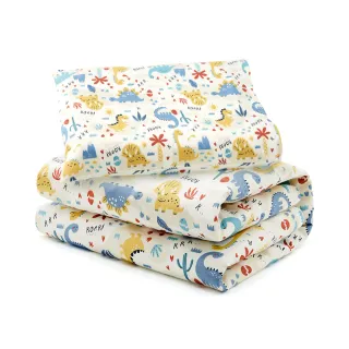 【mamaway 媽媽餵】調溫抗菌安撫涼被 睡袋組適用 叢林恐龍(嬰兒寢具/嬰兒睡袋/寶寶涼被)