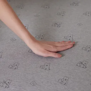 【YVONNE 以旺傢飾】100%美國棉印花床包-QUOKKA & BOBO 迷霧灰(雙人 純棉 DINOTAENG)