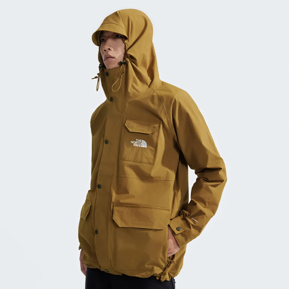 The North Face 官方旗艦】北面男款棕色DryVent防水透氣多口袋連帽