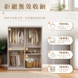 【IHouse】保羅 免組裝4X7尺台灣製推門收納衣櫃/木心板衣櫥(贈實木衣架*5)