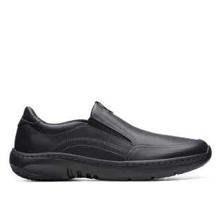 【Clarks】男鞋 Clarks Pro Step 優質皮感柔軟透氣鬆緊套入便鞋 休閒鞋 懶人鞋(CLM75196C)