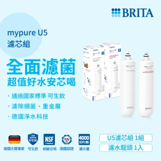 【德國BRITA官方】mypure U5 超微濾菌櫥下濾水系統專用前置濾芯+濾芯組合(0.1微米中空絲膜)