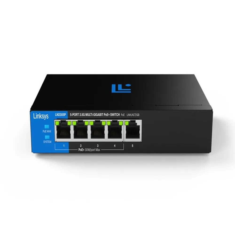 【Linksys】5-Port 2.5G Multi-Gigabit 非網管POE交換器(LN2305P-AH)