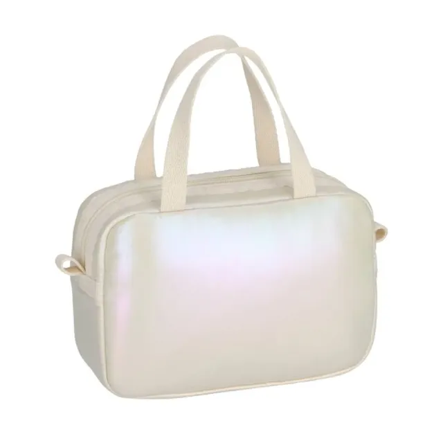 【Lesportsac】珍珠奶油色手提化妝包 收納包 盥洗包 送禮 禮物 推薦 女包(漸層光影)