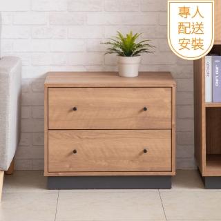 【TZUMii】專人配送組裝-莫爾二抽斗櫃 抽屜櫃 床頭櫃 收納櫃 邊櫃 沙發櫃(置物櫃 免組裝 專人安裝)