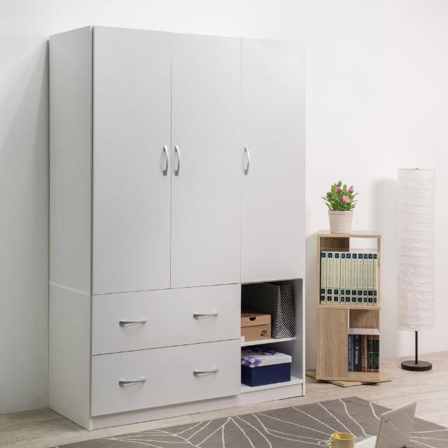【TZUMii】專人配送組裝-雅緻三門二抽衣櫃-雙色可選 衣櫥 拉門衣櫃 衣物收納櫃 收納櫃(免組裝 專人安裝)