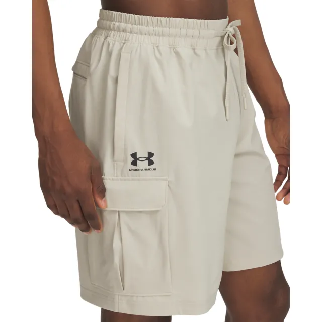 【UNDER ARMOUR】UA 男 Vibe Woven Cargo 短褲_1386560-289(米白色)