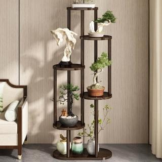 【巨匠】置物架 客廳置物架 中式風置物架 落地式置物架 6層置物架 實木花架 多功能置物架(置物架 花架)