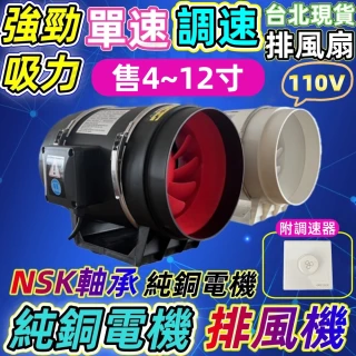 【一本店鋪】二代高速無段調速款  10吋排風機+5米鋁箔管(排風扇 排風機 抽風機 換氣扇 風扇 循環風扇)