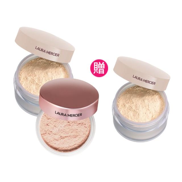 【LAURA MERCIER 蘿拉蜜思】柔霧蜜粉買二送一(煥顏透明柔霧蜜粉x2+煥顏透明柔霧蜜粉rosex1)
