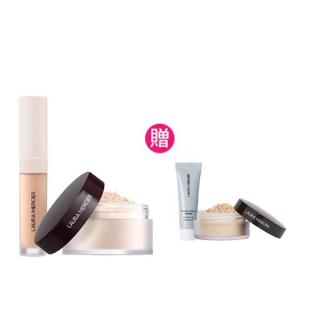 【LAURA MERCIER 蘿拉蜜思】冠軍完美遮瑕組(煥顏透明蜜粉 29g + 極致煥顏輕透完美遮瑕筆 5.4ml)