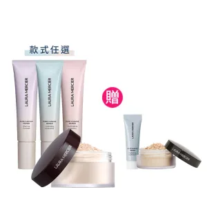 【LAURA MERCIER 蘿拉蜜思】冠軍美肌持妝組 (煥顏透明蜜粉29g 煥顏持妝凝露30ml)