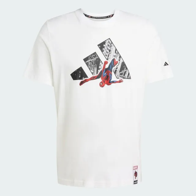 【adidas 愛迪達】M Spiderman T-s 男 T恤 運動上衣 休閒短袖 蜘蛛人 白 亞版(JW8842)