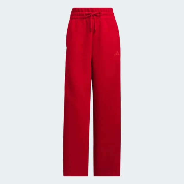【adidas 愛迪達】Cw Wide Kn Pnt 女 長褲 運動長褲 休閒長褲 CNY 新年 紅 白 亞版(JZ1643)