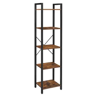 【hoi! 好好生活】VASAGLE 工業風方形五層層架-鐵鏽棕 LLS100B01(租屋族/DIY家具)