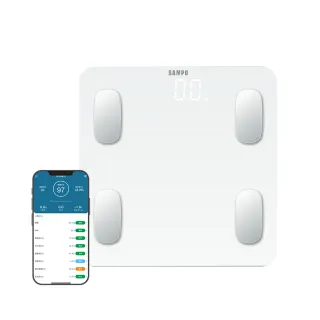 【SAMPO 聲寶】14合1藍牙智能電子體重計/體脂計/父親節禮物(BF-Z2205BL)