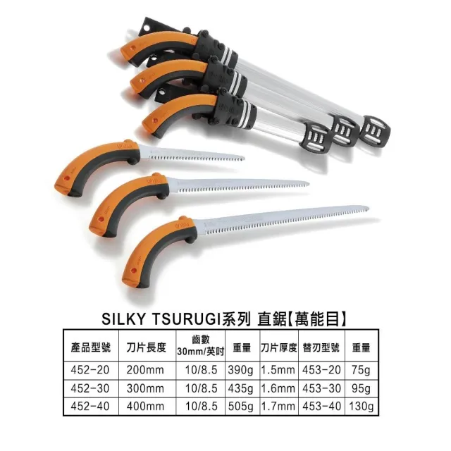 【Silky 喜樂】直鋸 300mm腰鋸452-30(劍型彎鋸 鋸子 手鋸 木鋸 木工鋸 修枝鋸 園藝鋸子)