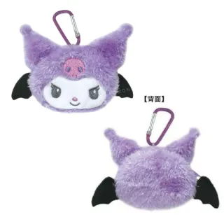 【小禮堂】雙11 Sanrio 三麗鷗 絨毛大臉造型零錢包 天使系列 美樂蒂 酷洛米(平輸品)
