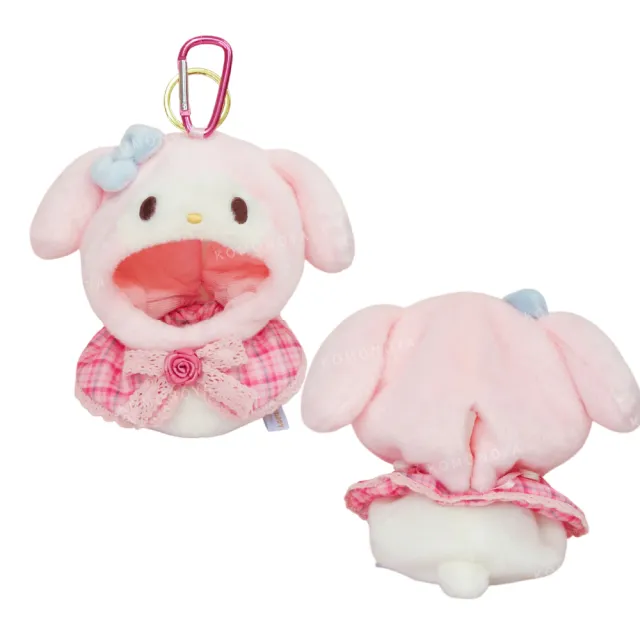 【小禮堂】雙11 Sanrio 三麗鷗 絨毛造型玩偶裝  格紋玫瑰 偶像應援 Kitty 美樂蒂 布丁狗 大耳狗(