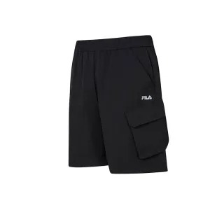 【FILA官方直營】男平織短褲-黑色(1SHZ-5310-BK_253)