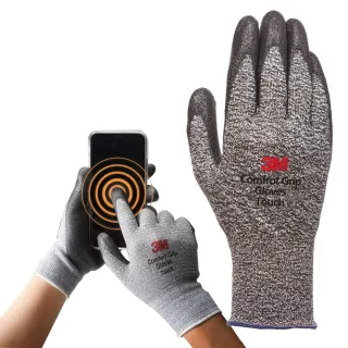 【3M】Touch 舒適型觸控手套/L-五雙入(灰色/防滑耐磨)