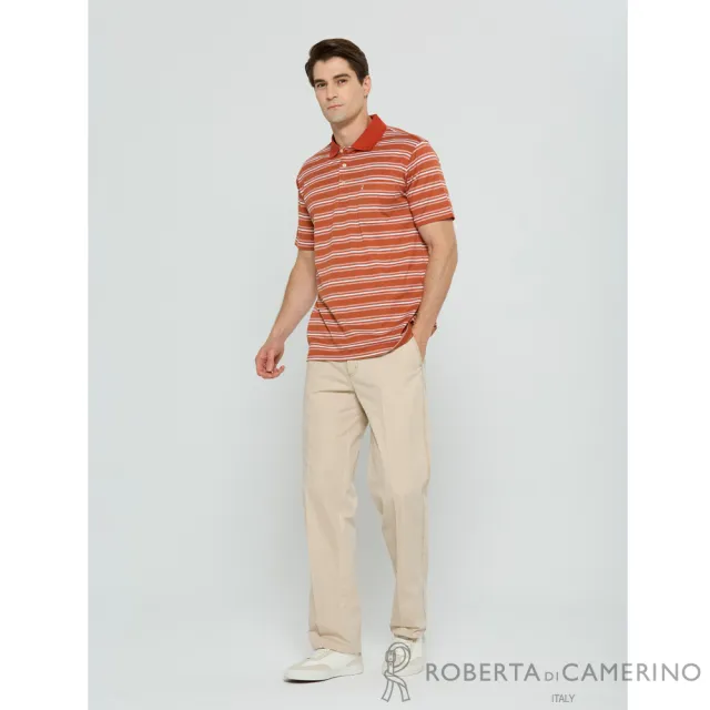 【ROBERTA 諾貝達】男裝 舒適透氣純棉 磚紅色短袖棉衫(台灣製)