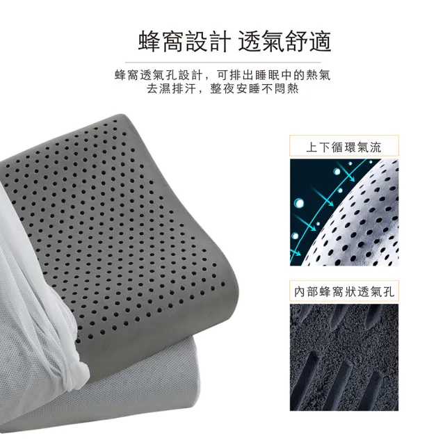 【ISHUR 伊舒爾】多款石墨烯乳膠枕1入 多款任選(贈天絲枕套1入/泰國乳膠/釋放遠紅外線/枕頭/速達)