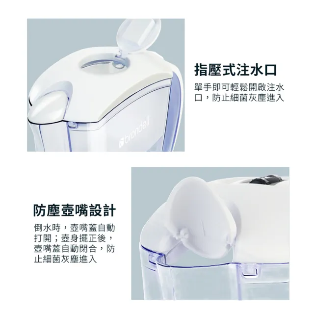 【Brondell】美國邦特爾 純淨濾水壺 （白）(1壺1芯)
