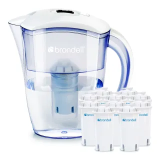 【Brondell】美國邦特爾 純淨濾水壺 （白）＋10入長效濾芯 (共1壺10芯)