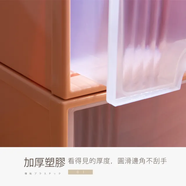 【HOUSE 好室喵】大桔子抽屜式收納整理箱65L-2入