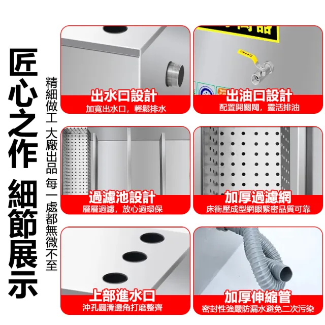 【AMITOF】油水分離器 40*25*25油水隔離器(油水分離 油污分離 油水隔離 截油槽 不鏽鋼隔油池)