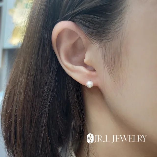 【JR.L金瑞利珠寶】雙12 Akoya天然珍珠 月光之語18K金珍珠耳環(5.5-6MM)