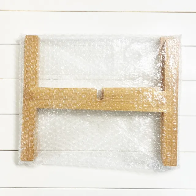【橘魔法】（33x27）竹木扁長十字花盆架(附墊片 花架 盆栽架 支架 落地架 托架 架子 置物架 多肉 植栽)