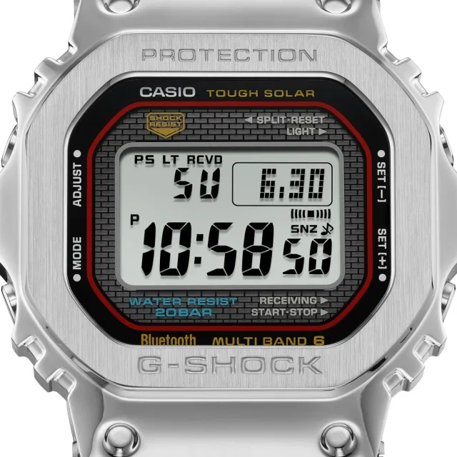 【CASIO 卡西歐】G-SHOCK 方形金屬電子錶(GMW-B5000D-1C)