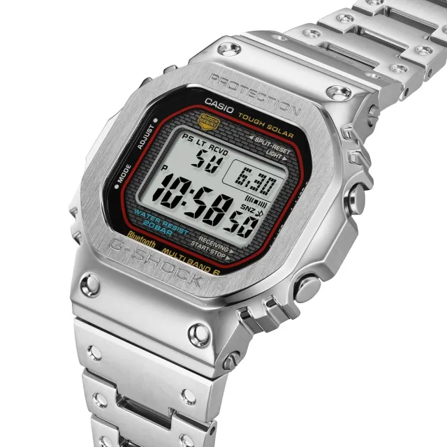 【CASIO 卡西歐】G-SHOCK 方形金屬電子錶(GMW-B5000D-1C)