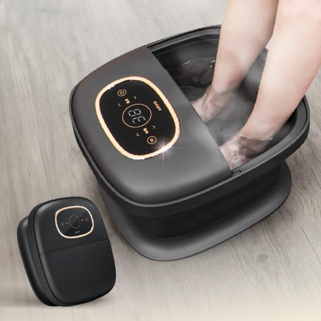 KINYO IFM-7012 電子觸控摺疊足浴機，具備35-48℃無段式控溫功能，精準掌握水溫，搭配湧泉按摩設計，讓您在家輕鬆享受SPA級泡腳體驗。支援10-60分鐘自由定時設定，摺疊結構方便收納，全系列熱賣首選，有效促進血液迴圈，舒緩身體疲勞，是居家足浴的完美選擇。
