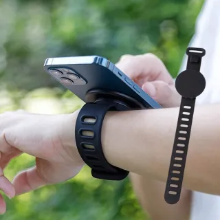 magsafe可磁吸運動手機腕錶帶(附防丟繩 懶人支架 手錶帶 手機支架 戶外運動 跑步騎行 路跑)