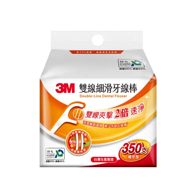 【3M】雙線牙線棒補充包350支_ECO包裝
