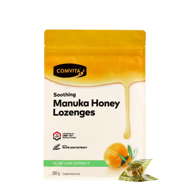 【Comvita 康維他】橄欖葉麥蘆卡蜂蜜潤喉糖2包組(500g/包)