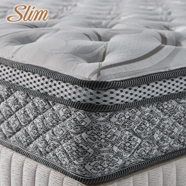 【SLIM】雙人天絲乳膠記憶膠防蹣獨立筒床墊5x6.2尺x23cm-奢華型