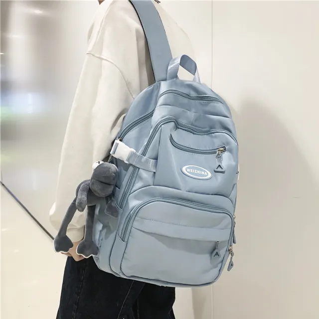 【MoodRiver】多口袋大容量 防潑水機能後背包(登機包 登山背包 電腦包 筆電包 旅行 收納 韓國風格)