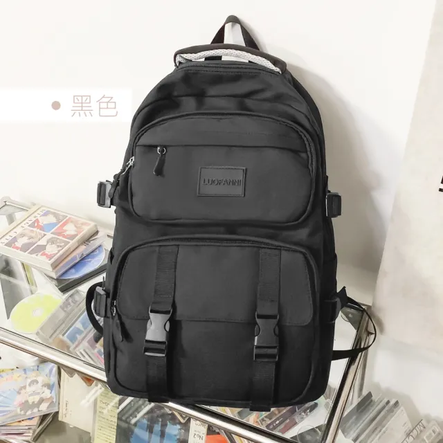 【MoodRiver】多口袋大容量 防潑水機能後背包(登機包 登山背包 電腦包 筆電包 旅行 收納 韓國風格)