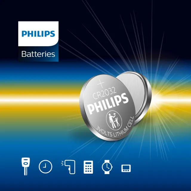 【Philips 飛利浦】鈕扣型鋰電池CR2032(*10入)