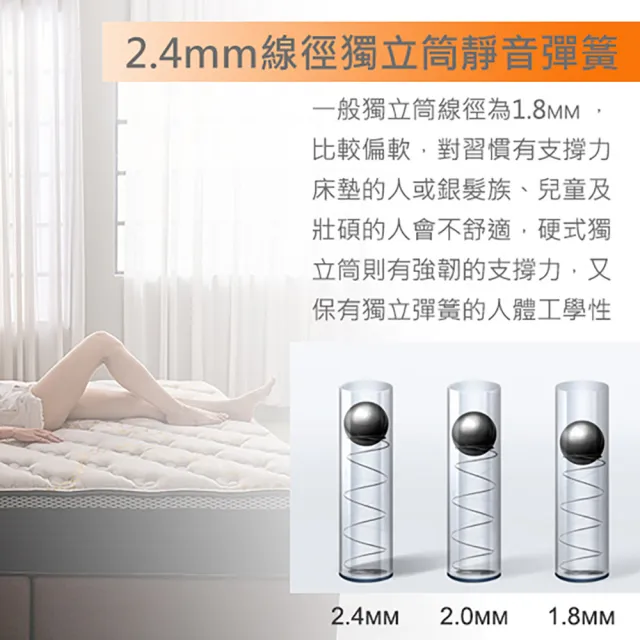 【SLIM】單人加大石墨烯能量乳膠記憶膠硬式獨立筒床墊3.5x6.2尺x27cm-健康舒眠型