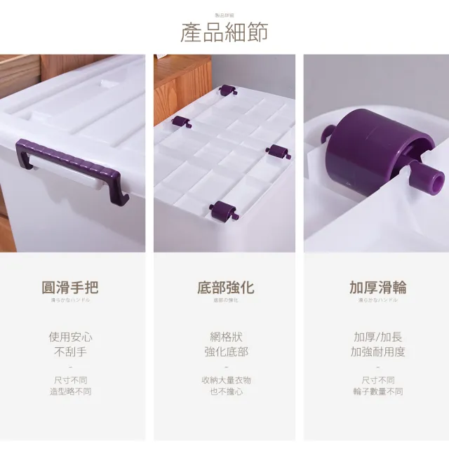 【HOUSE 好室喵】D600滑輪整理箱M 50L(2入)