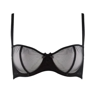 【Aubade】簡愛無襯網紗內衣 性感透視內衣 法國進口 女內衣(FM-黑.豹紋)