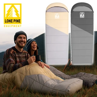 【LONEPINE】加大款 可機洗帶帽信封睡袋 軍風限定/睡袋/四季/保暖/露營(兩色任選)
