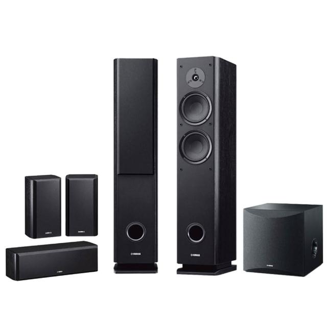 YAMAHA 山葉 貝多芬家庭劇院組合 NS-F160，包含2個中置落地喇叭與NS-P160音響主機及NS-SW050低音炮，提供沉浸式家庭影院體驗。高品質音響系統，適合追求音質與空間音效的使用者。